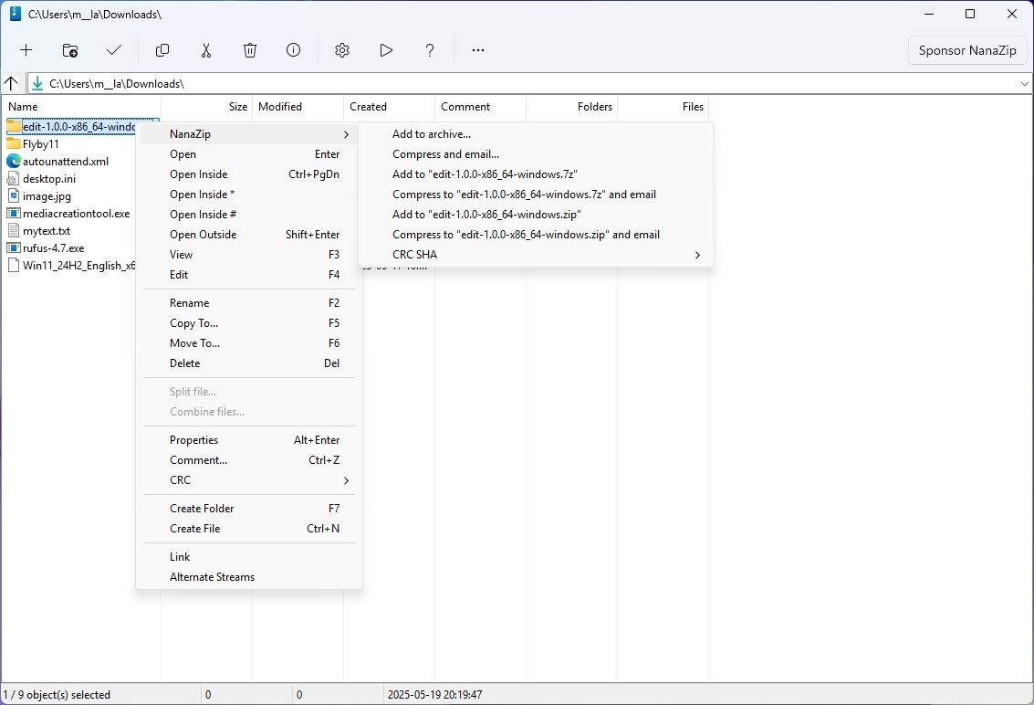 NanaZip for Windows 11