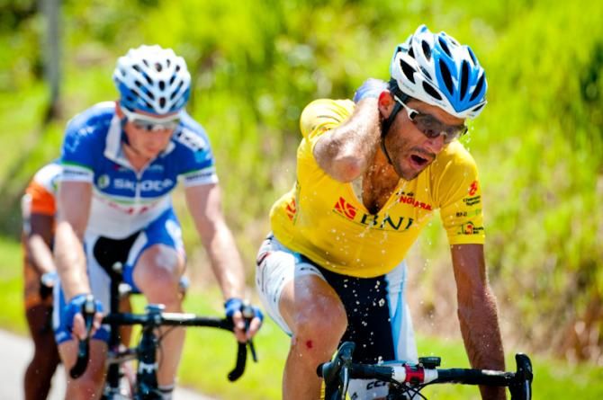 The race leader, Ghader Mizbani (Tabriz Petrochemical Cycling Team) in action during stage 6