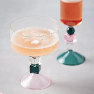 Anthropologie wine glasses with geometric stems