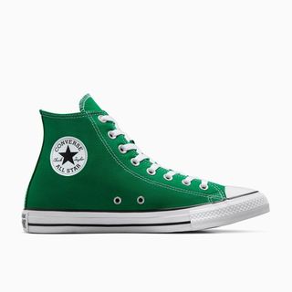 Green high top converse all star trainers