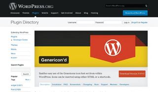 Genericon'd allows you to use the Genericons icon font set from within WordPress