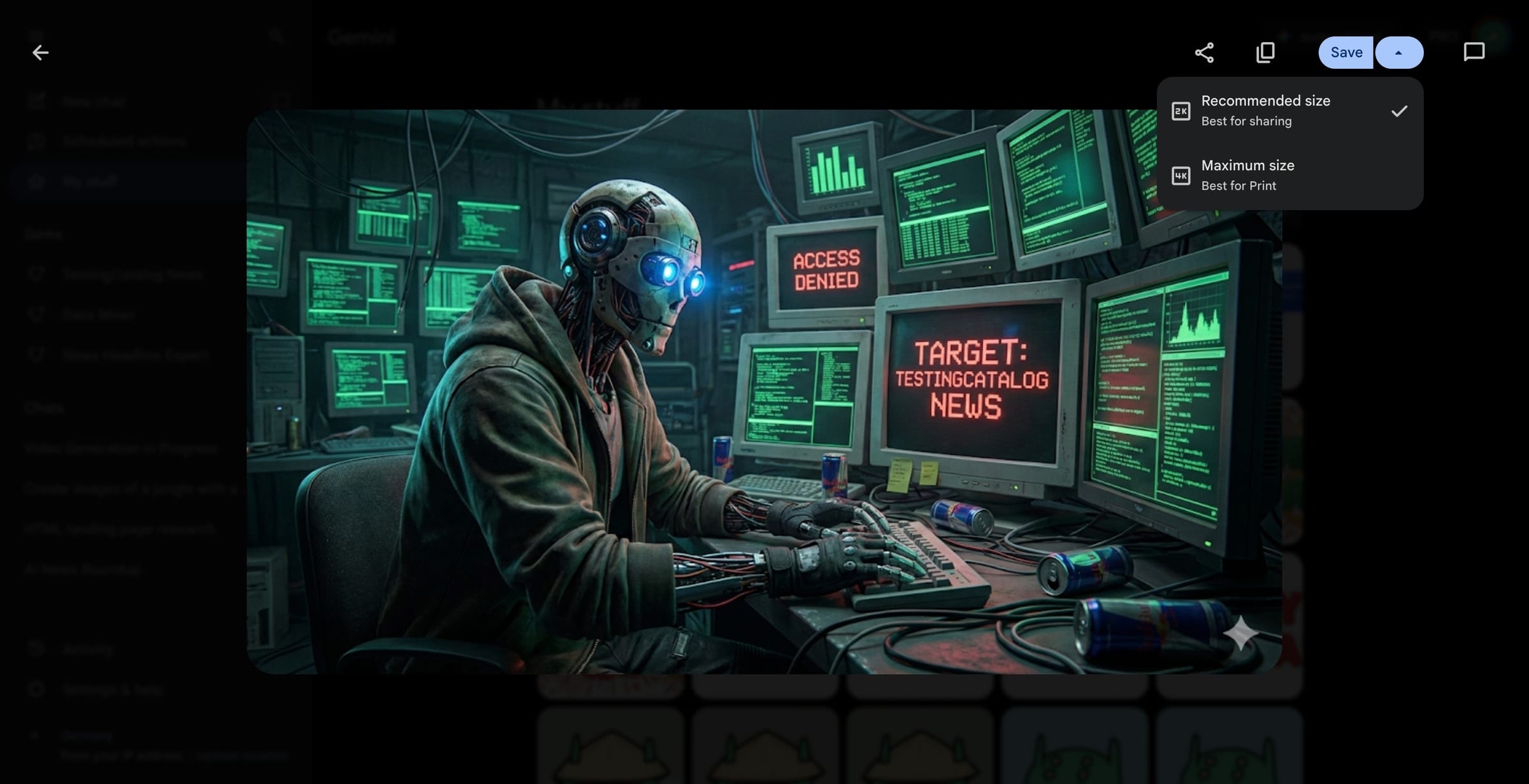 Upcoming new features in Google Gemini, like Import AI chats and 4K resolution download in Nano Banana Pro