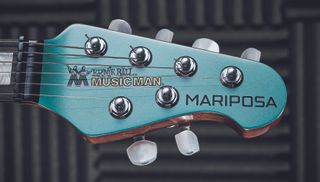 The headstock is colour-matched to the body and with a four-over-two design and compensated ‘shelf’ nut.