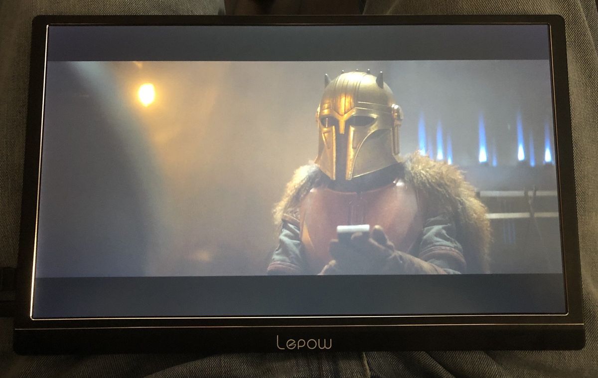 The Mandalorian on the Lepow monitor.