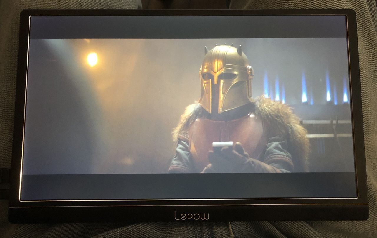 The Mandalorian on the Lepow monitor.