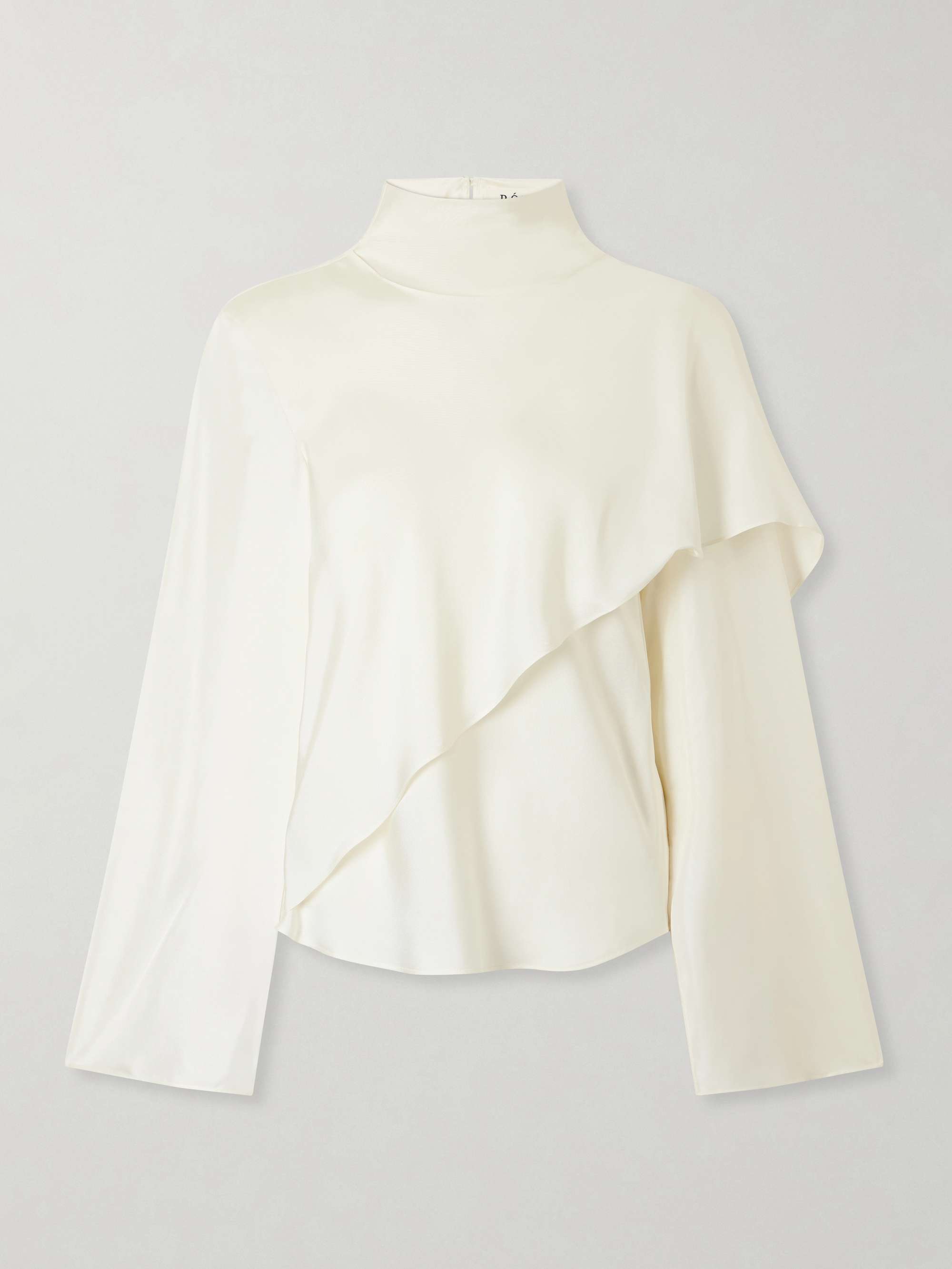 Scarf-Detailed Silk-Twill Blouse