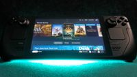 Steam Deck with menu screen