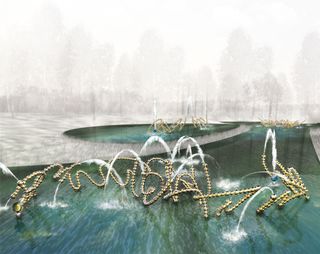 Rendering of the Water Theatre grove