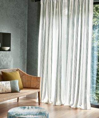 Curtain hanging above the window