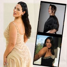Photo collage of Ashley Graham in polaroids and film strips