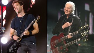 Mike Kerr of Royal Blood and Jimmy Page of Led Zeppelin