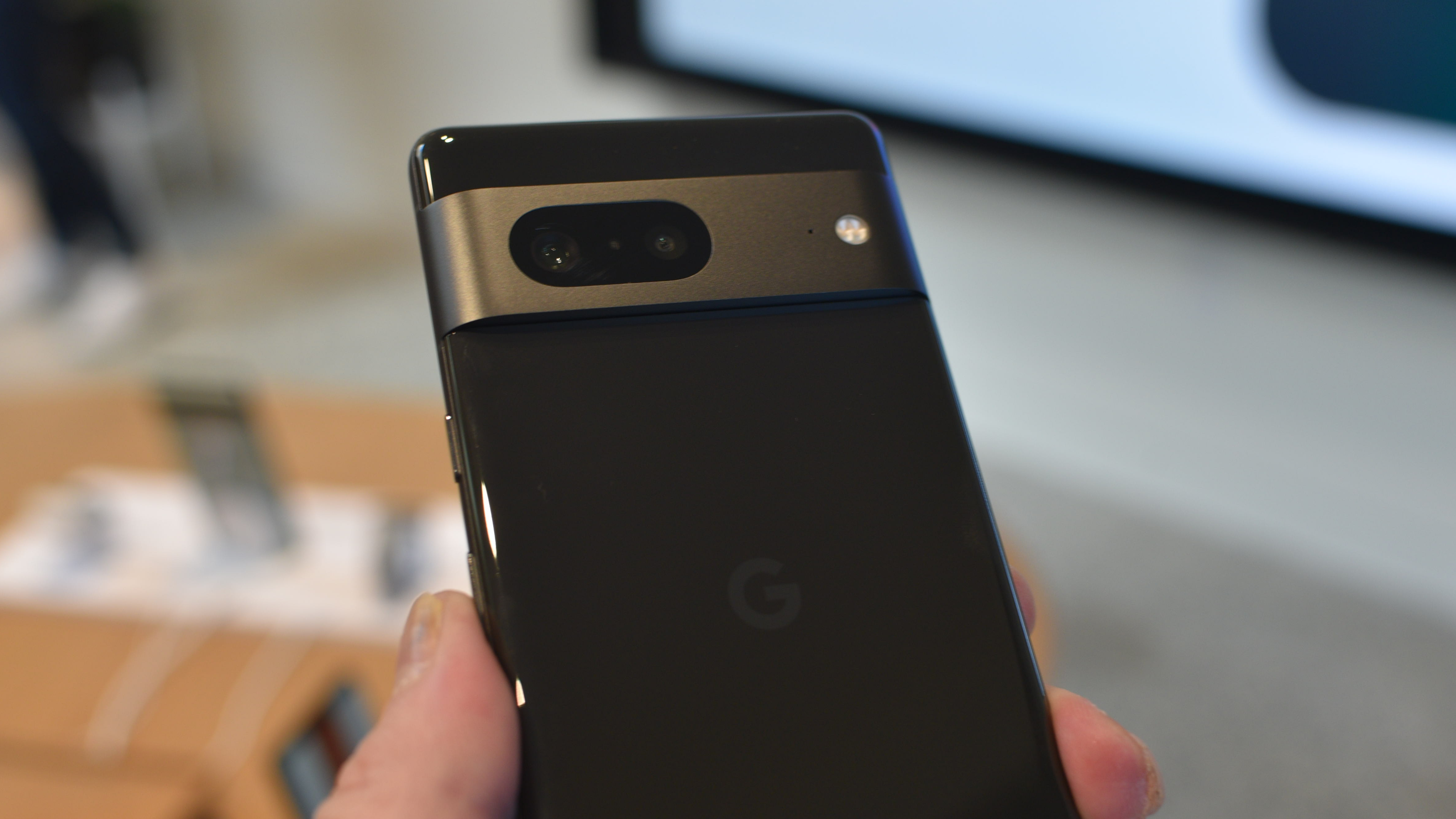 Google Pixel 7 on display at Williamsburg Google Store