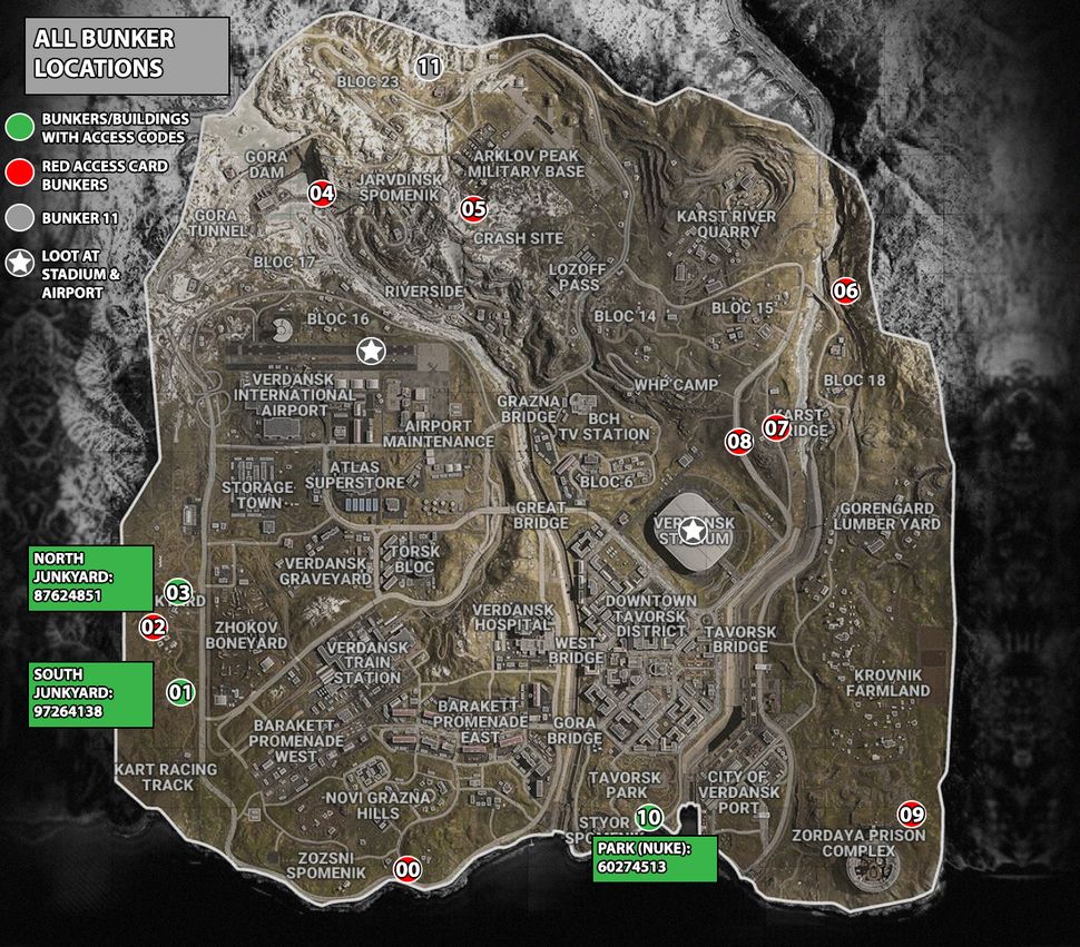 bunker locations warzone