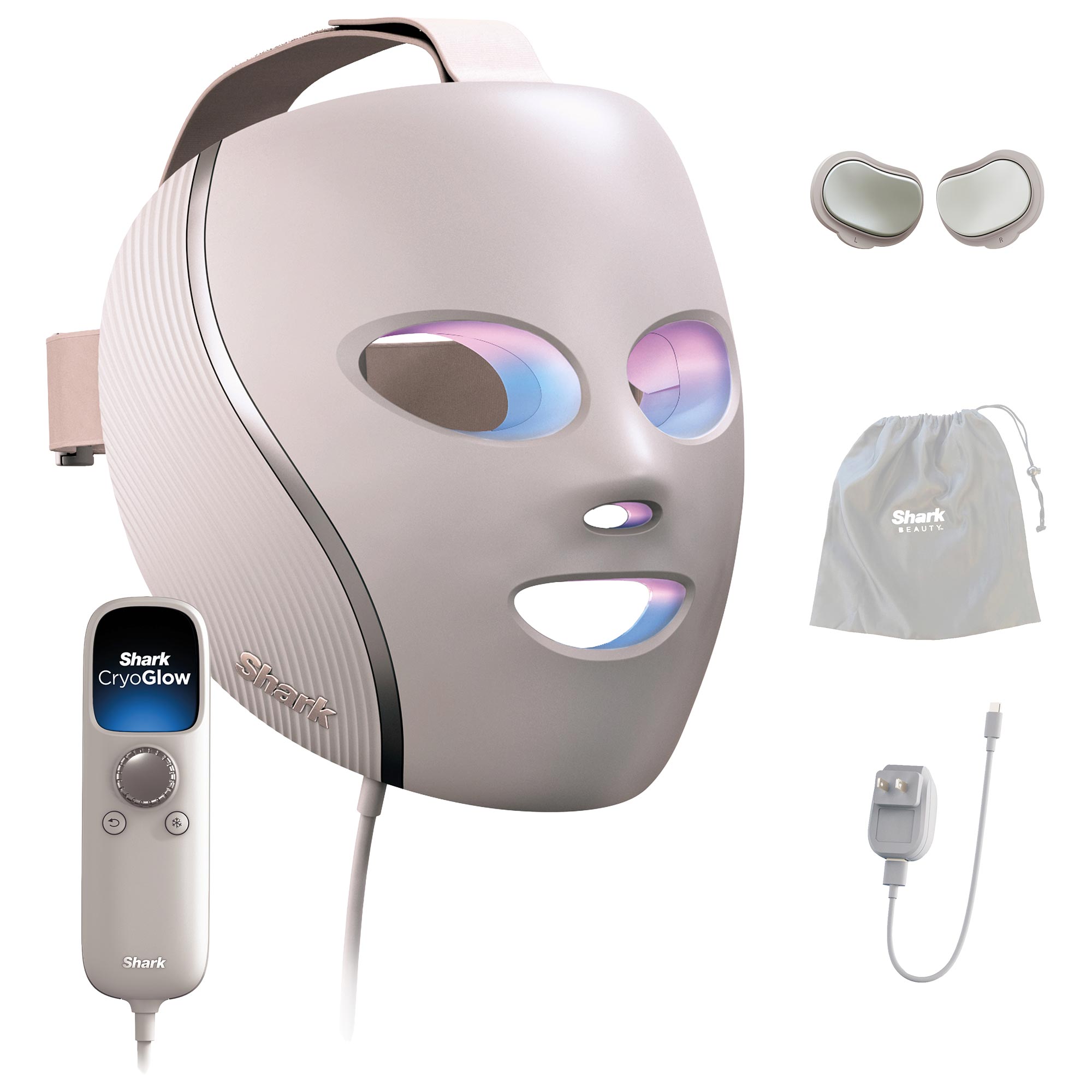 Shark&amp;trade; Cryoglow&amp;trade; Under-Eye Cooling + Led Anti-Aging Red Light &amp;amp; Skin Clearing Mask - Pink