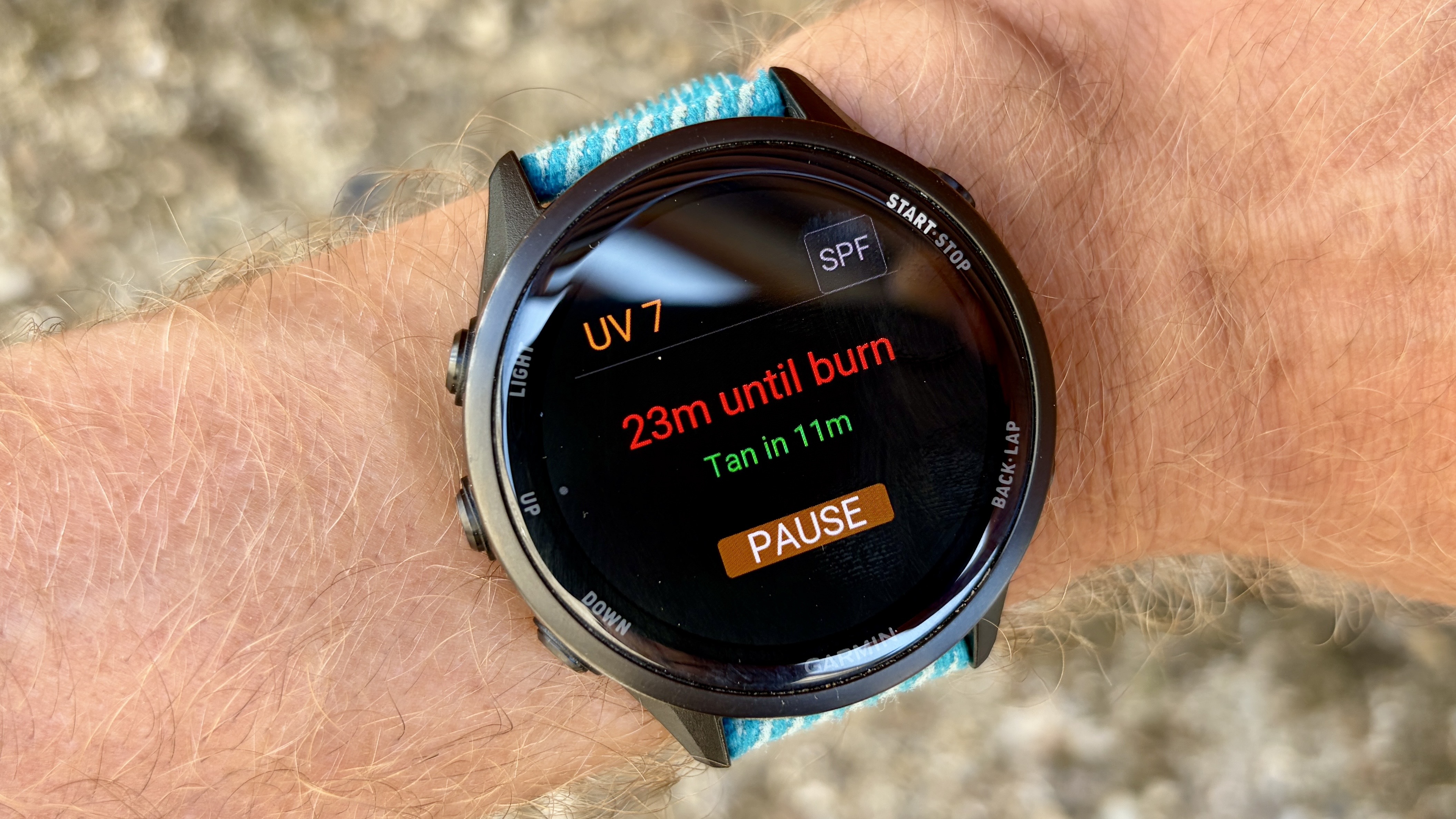 SunAlert app on Garmin Forerunner 970