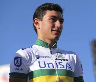 Rob Power at the Tour Down Under team presentation with UniSA