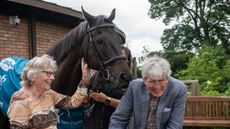 Goldream, pictured on a hospice visit, and New Beginnings were the winners of the inaugural Sir Peter O&rsquo;Sullevan Charitable Trust RoR Community Impact Award.
