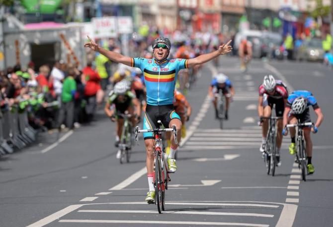Moreno De Pauw (Belgium National Team) had plenty of time to celebrate after attacking with a small group inside three kilometres to go