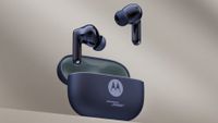 blue Moto Buds 2 Plus case and earbuds