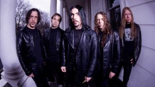 Monster Magnet posing on a porch