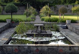 The sunken formal pool at the centre of the kitchen garden at Voewood. Val Corbett/Country Life