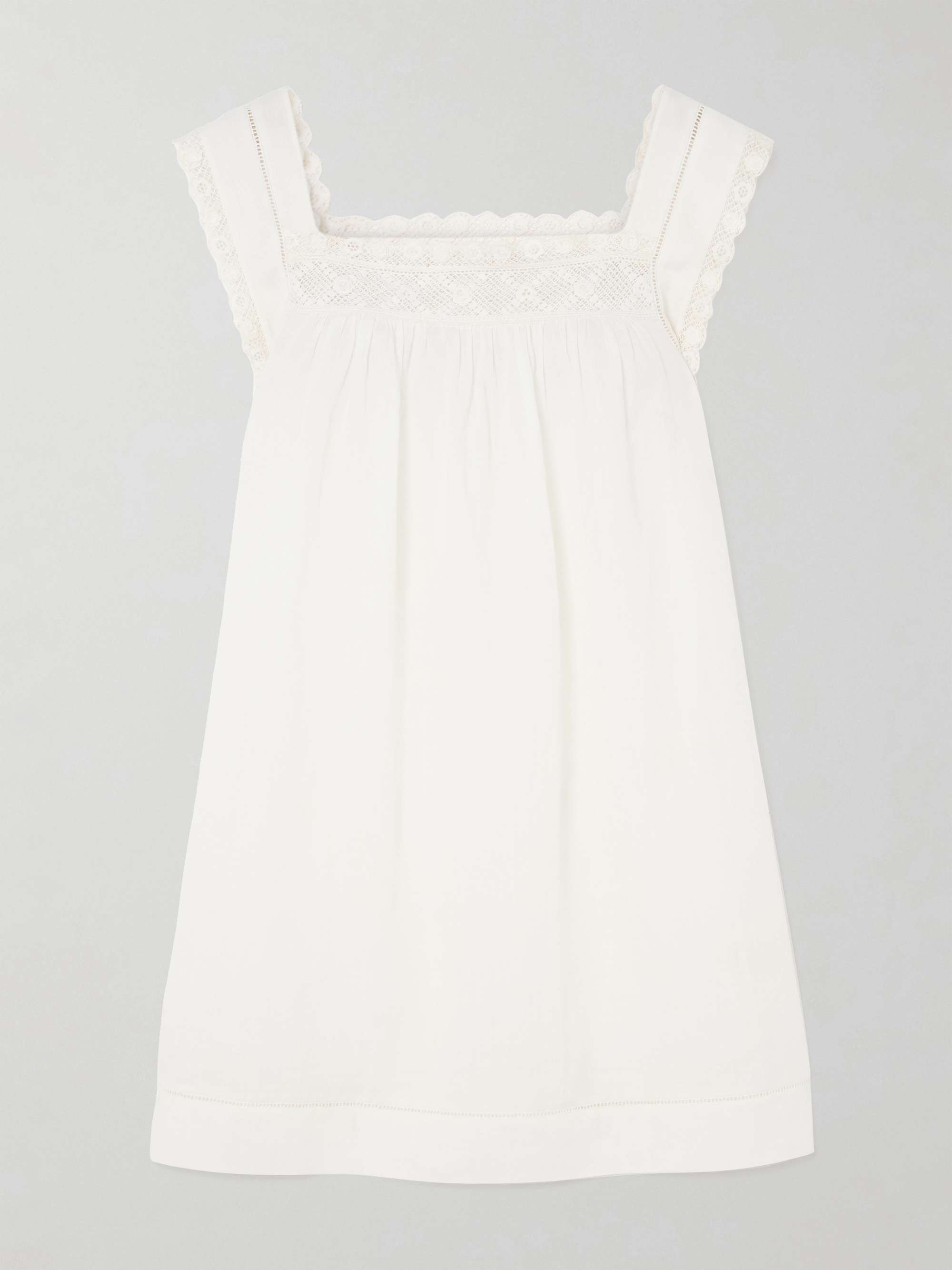 Almadia Crochet-Trimmed Ramie Mini Dress