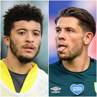 Jadon Sancho and James Tarkowski