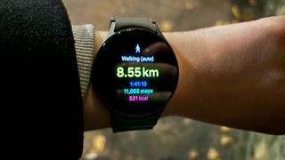 Ciara McGinley wearing Samsung Galaxy Watch 7 during automatically-generated walking workout mode