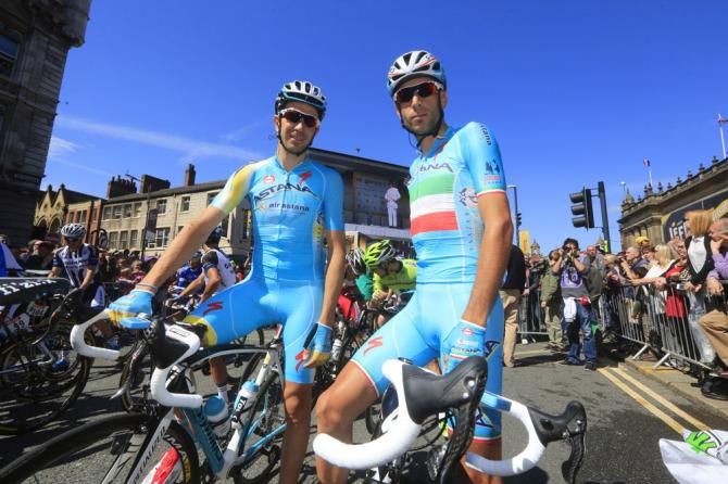A relaxed Vincenzo Nibali at the start in Leeds