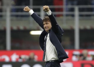 Inter boss Antonio Conte celebrated victory