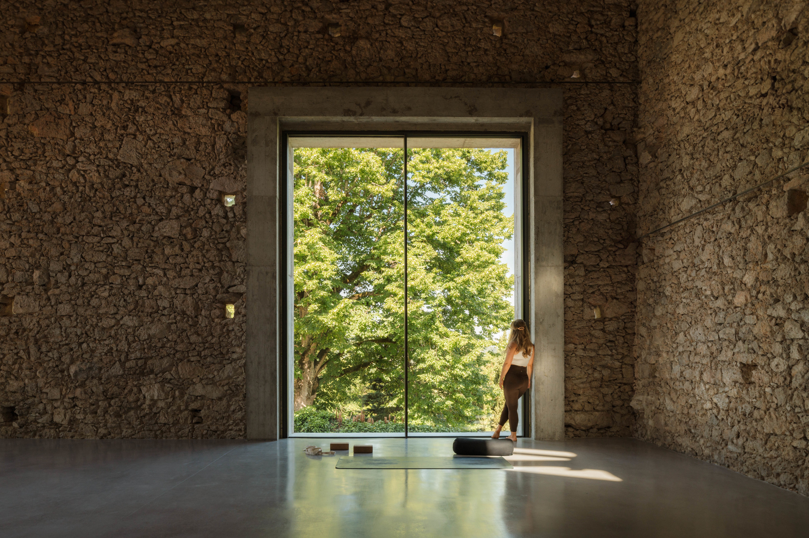 The new opening in the barn opens it up to the landscape