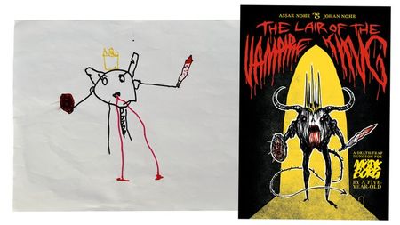 Mork Borg The Lair of the Vampire King child's art reimagined in game 