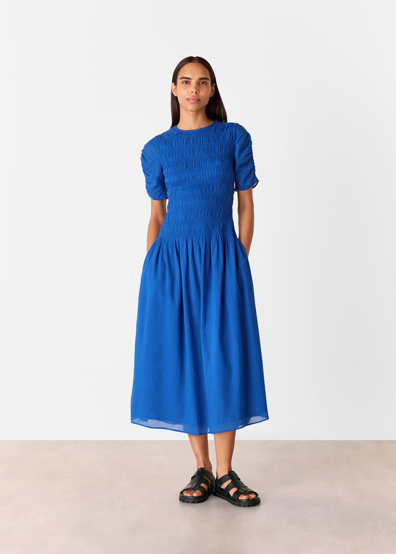 Blue Avery Smocked Dress