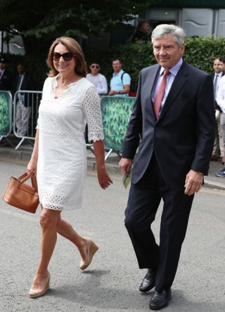 Carole and Michael Middleton arriving at Wimbledon, 2018