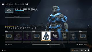 Halo Infinite season 1 heroes of reach battle pass level 50 reward cat armour kit