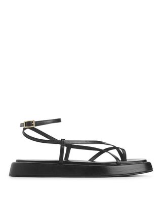 Leather Strap Sandals - Black - Arket Gb