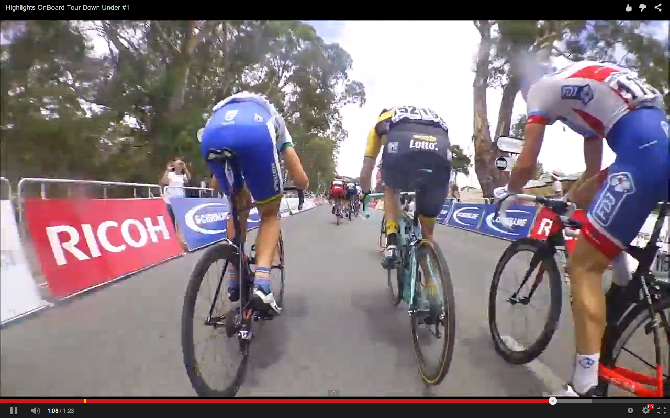 Jeremy Roy's view from inside the peloton