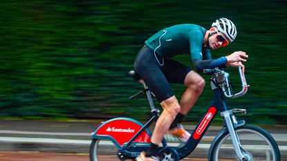 Cam Jeffers on a Boris bike