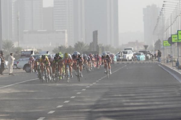 The sprint outside of Katara Cultural Village featured a final dose of sand in the air