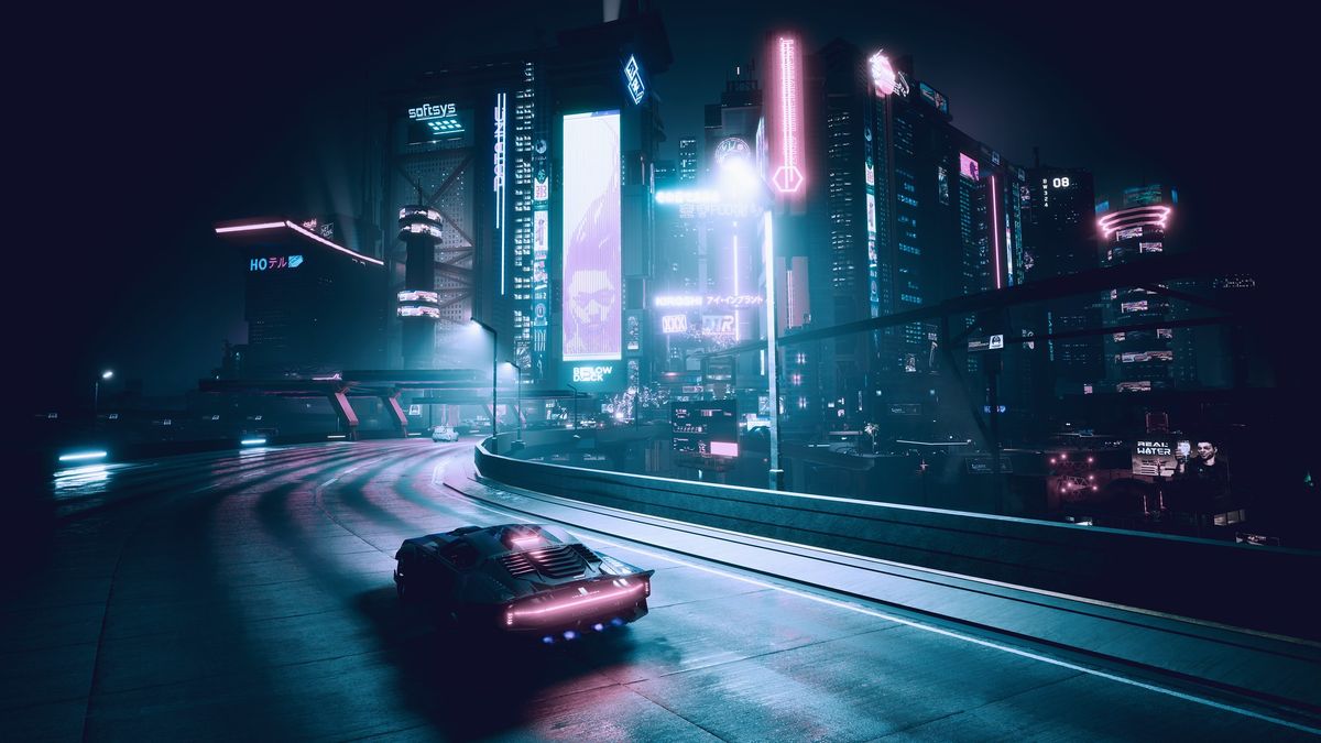 Cyberpunk Car in Night City Wallpaper for Desktop & Laptop in 4K