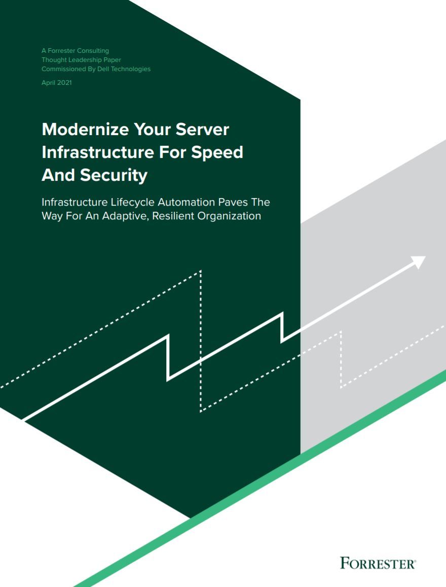 Whitepaper cover with title and block dark green rectangle with grey and white arrow graphics