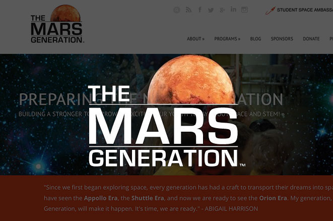 Logo for The Mars Generation, a new nonprofit organization.