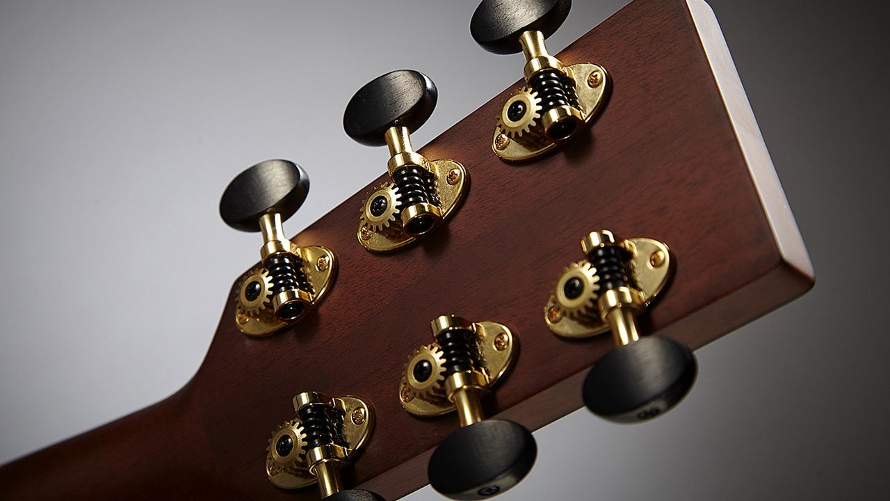 The open-gear Schertler tuners have an 18:1 ratio