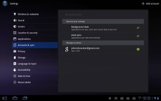 android 3.0 sync accounts