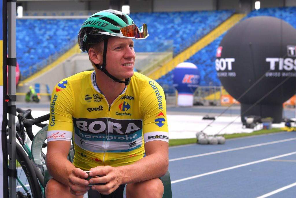 Pascal Ackermann (Bora-hansgrohe) in the leader's jersey