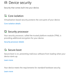 Windows 10 TPM search result