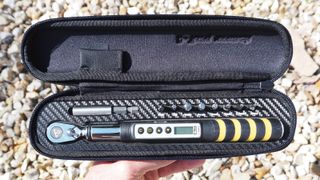 Topeak D-Torque Wrench in its case with its bits