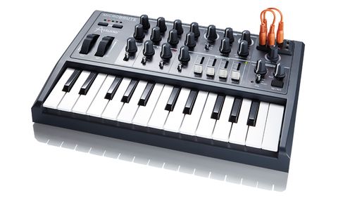 The MicroBrute has a two octave mini-size keyboard and a footprint that is about half the size of the MiniBrute