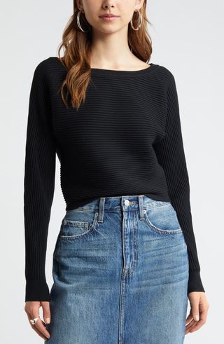 Luxe Sculpt Rib Dolman Sleeve Sweater