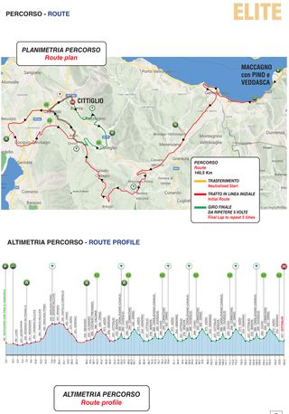 map of Trofeo Alfredo Binda route